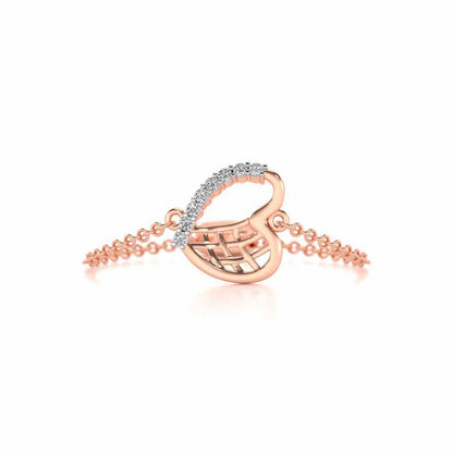 Sunk Heart Adjustable Silver Ring - Rose Gold - Image 4