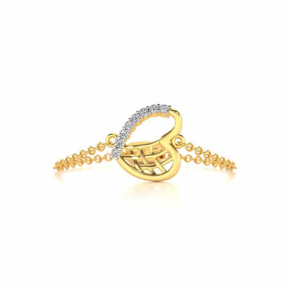 Sunk Heart Adjustable Silver Ring - Yellow Gold - Image 4