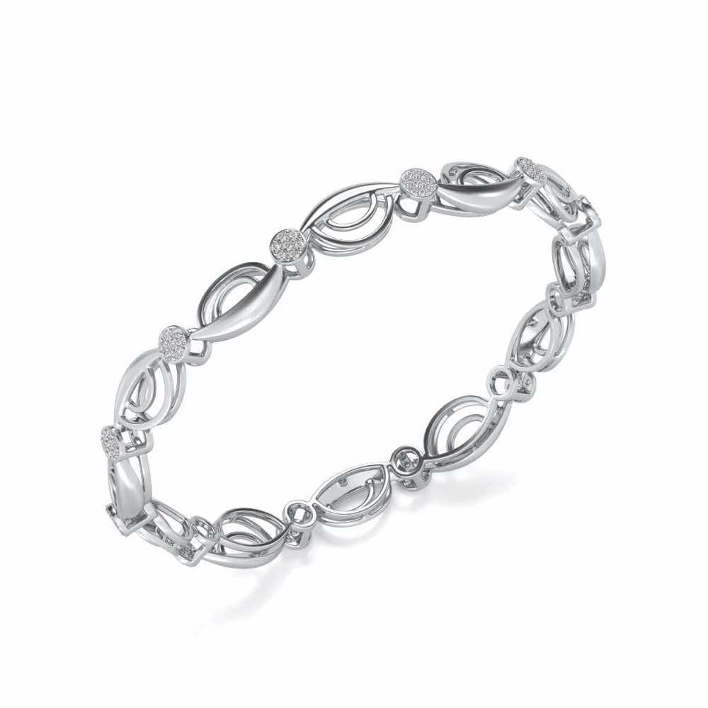 Suns Silver Bangles - White Gold - Image 1