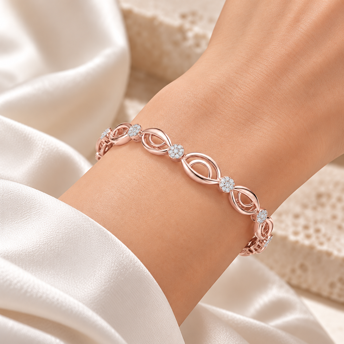Suns Silver Bangles - Rose Gold - Model