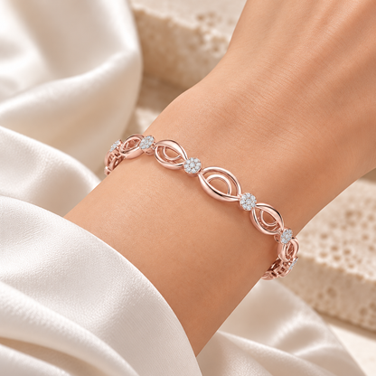 Suns Silver Bangles - Rose Gold - Model