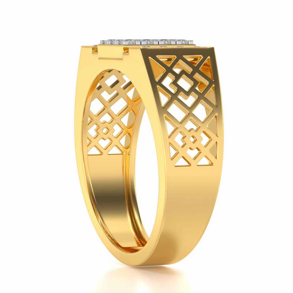 Supreme Silver Ring For Men - Yellow Gold - Image 3