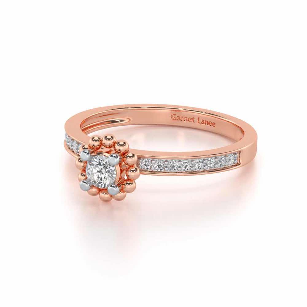Supreme Glaze Solitaire Silver Ring - Rose Gold - Image 2