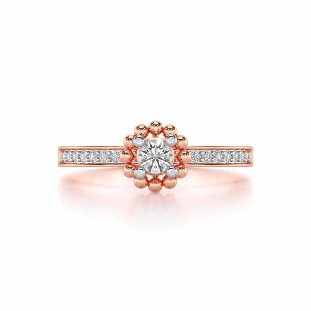 Supreme Glaze Solitaire Silver Ring - Rose Gold - Image 4