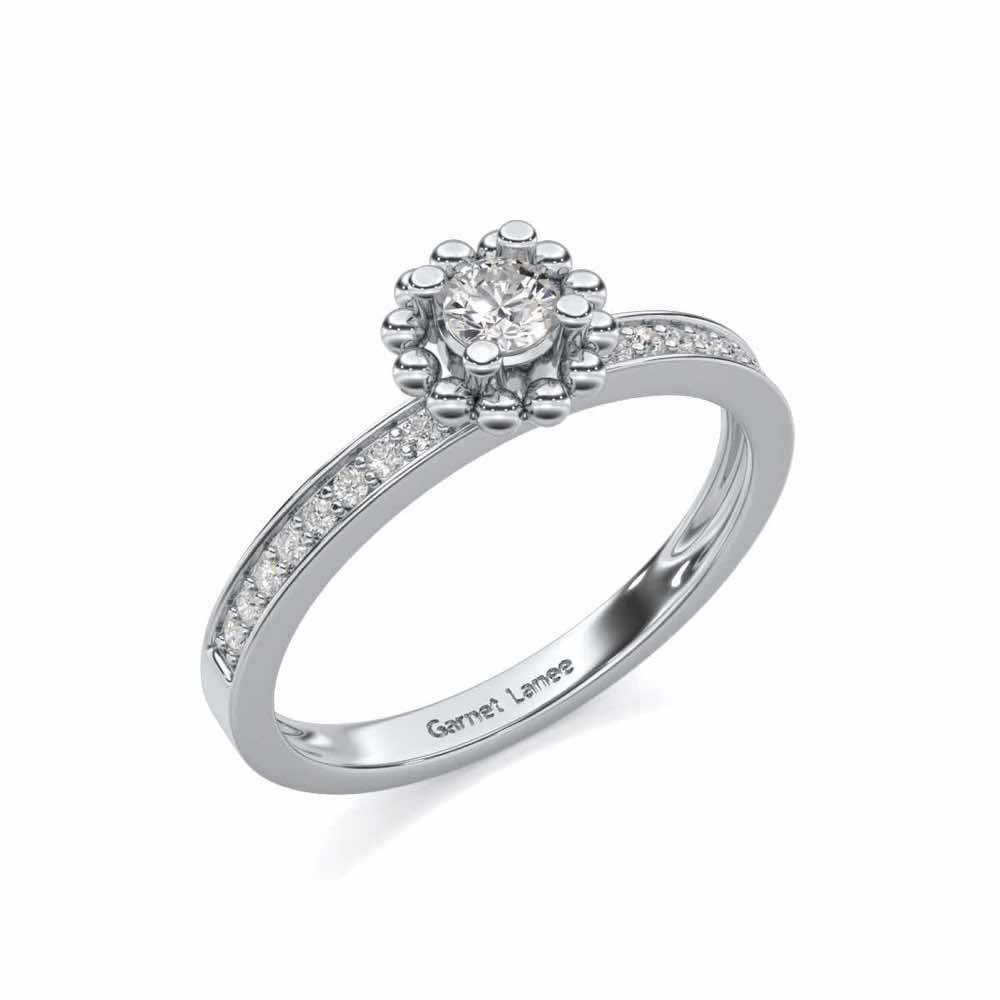 Supreme Glaze Solitaire Silver Ring - White Gold - Image 1