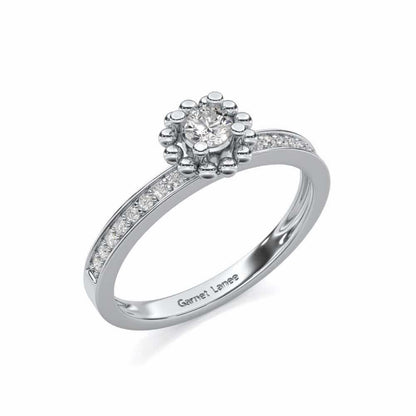 Supreme Glaze Solitaire Silver Ring - White Gold - Image 1