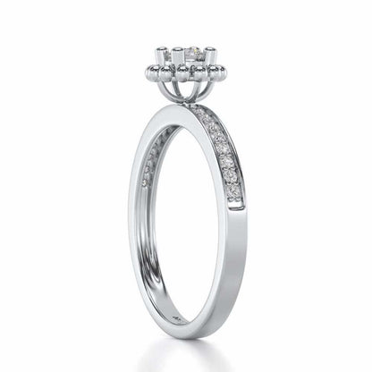 Supreme Glaze Solitaire Silver Ring - White Gold - Image 3