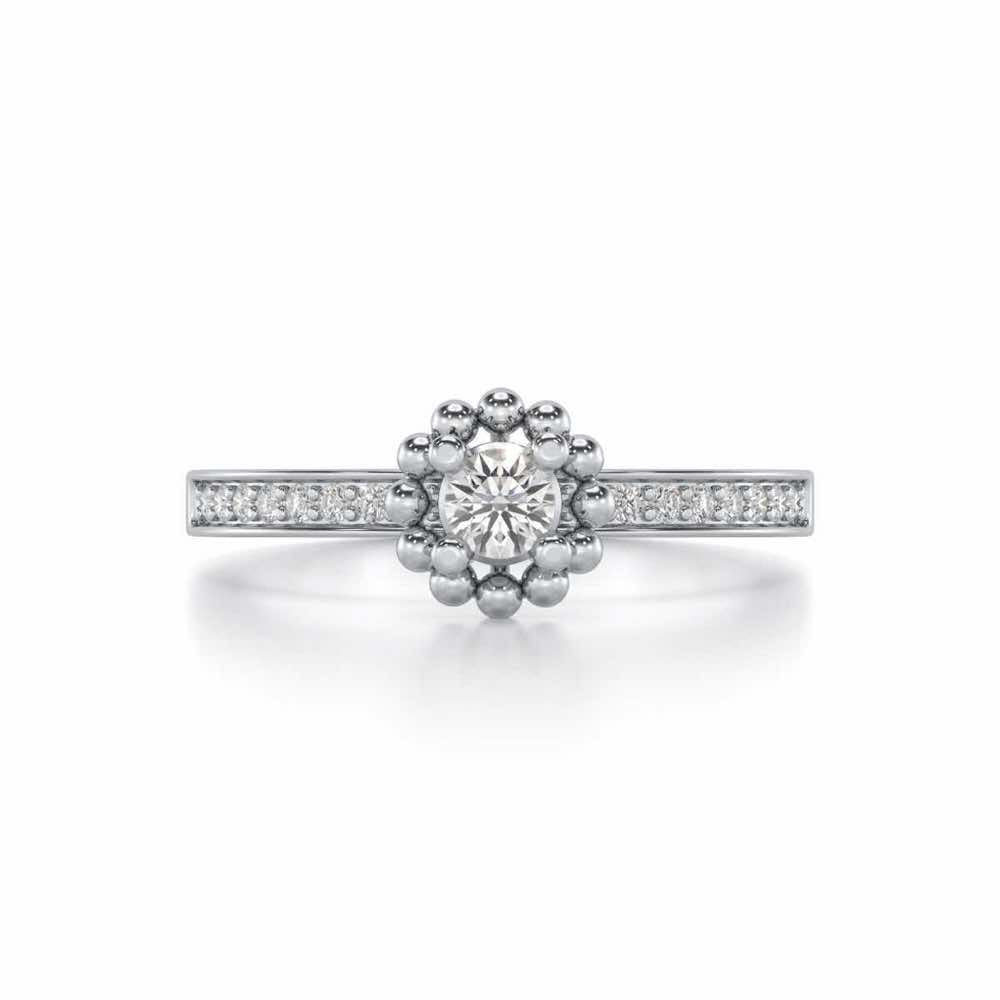 Supreme Glaze Solitaire Silver Ring - White Gold - Image 4