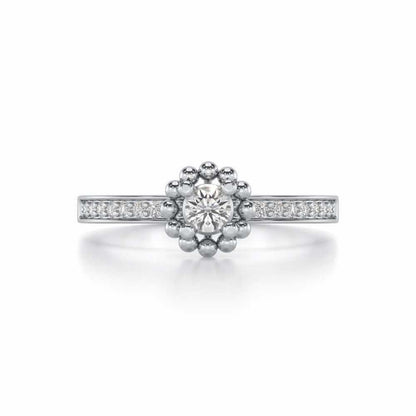Supreme Glaze Solitaire Silver Ring - White Gold - Image 4