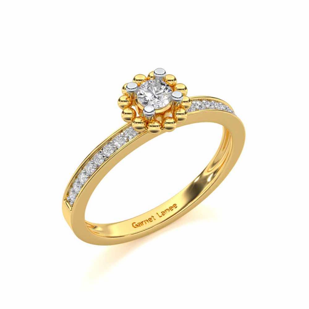 Supreme Glaze Solitaire Silver Ring - Yellow Gold - Image 1