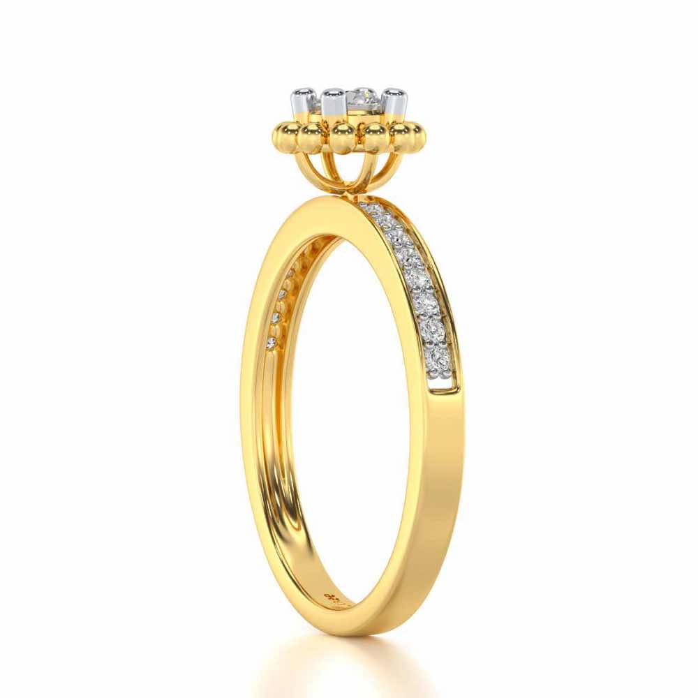 Supreme Glaze Solitaire Silver Ring - Yellow Gold - Image 3