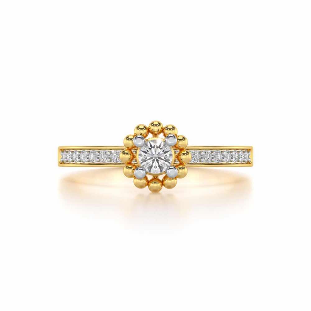 Supreme Glaze Solitaire Silver Ring - Yellow Gold - Image 4