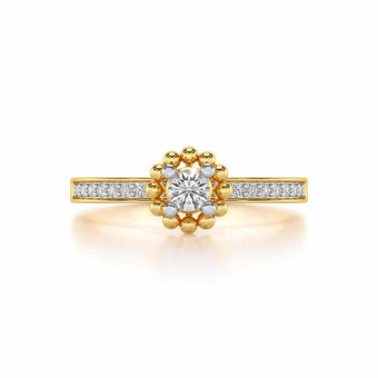 Supreme Glaze Solitaire Silver Ring - Yellow Gold - Image 4