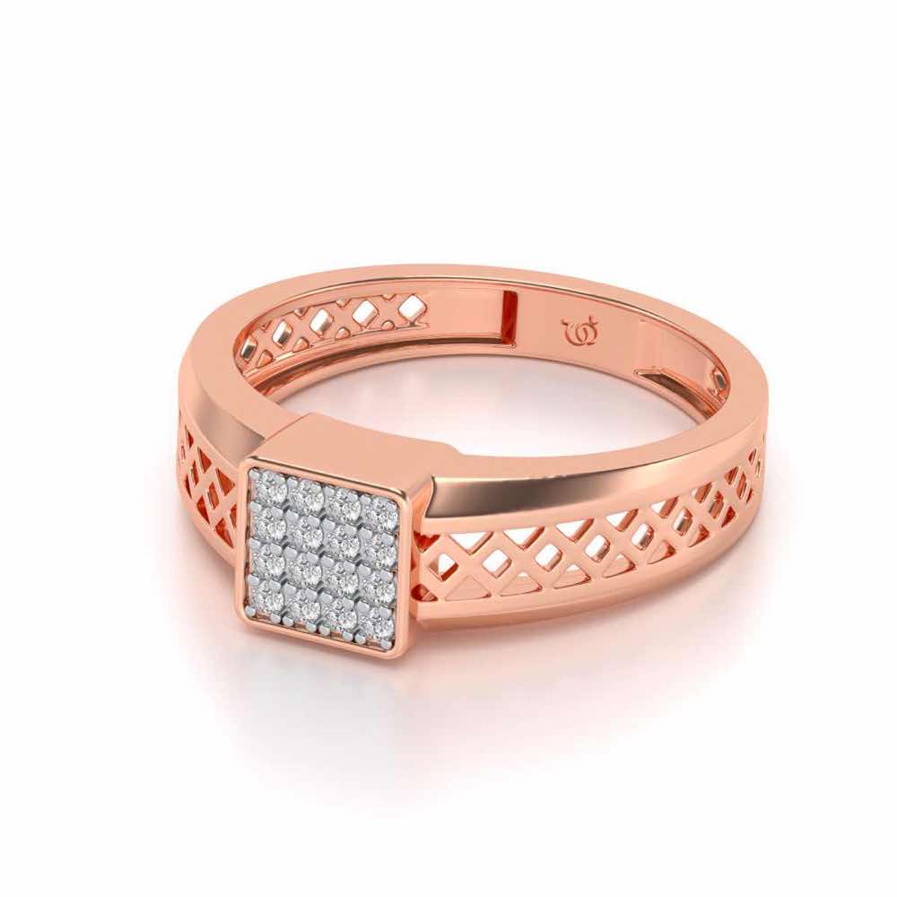 Supreme Lustor Silver Ring For Men - Rose Gold - Image 2
