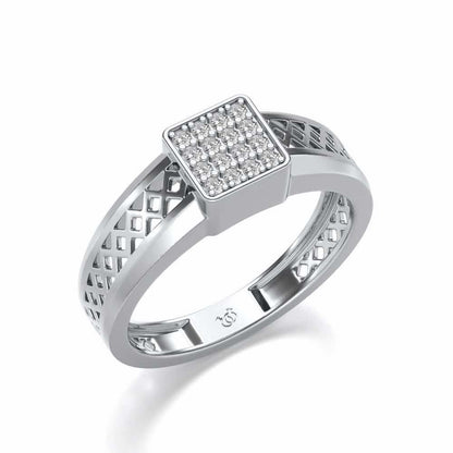 Supreme Lustor Silver Ring For Men - White Gold - Image 1