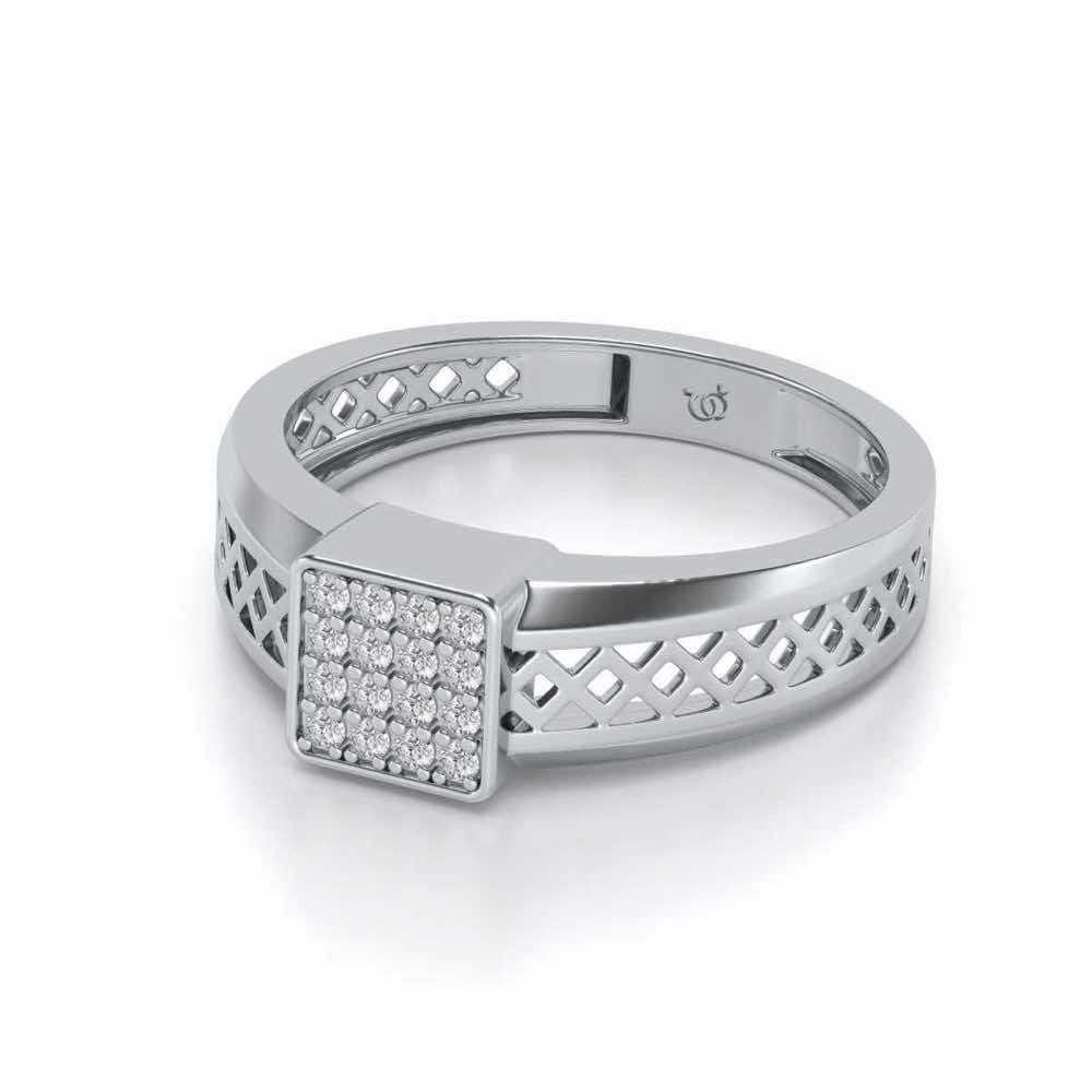 Supreme Lustor Silver Ring For Men - White Gold - Image 2