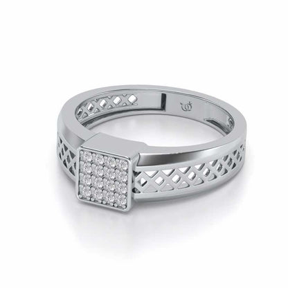 Supreme Lustor Silver Ring For Men - White Gold - Image 2