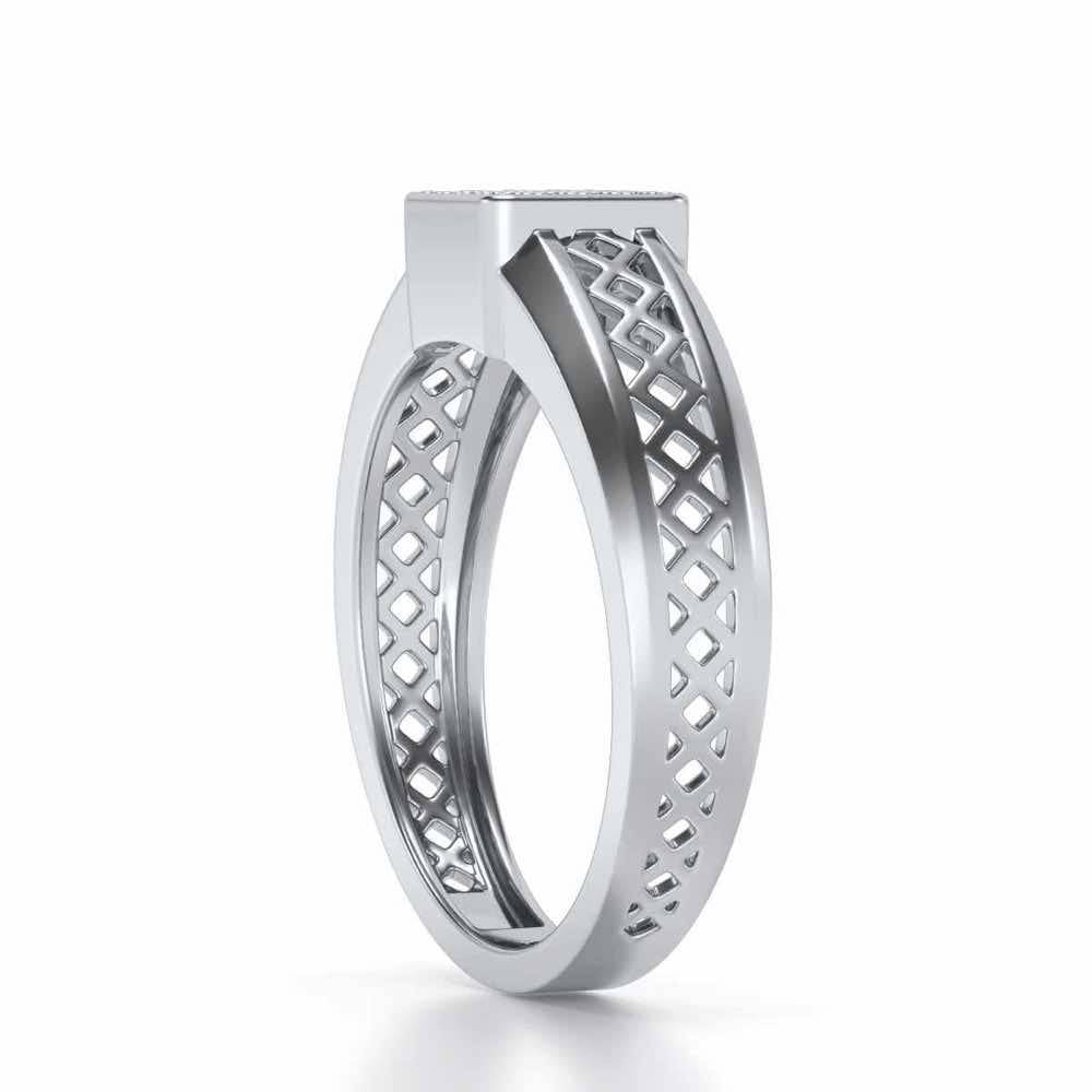 Supreme Lustor Silver Ring For Men - White Gold - Image 3
