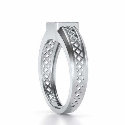 Supreme Lustor Silver Ring For Men - White Gold - Image 3