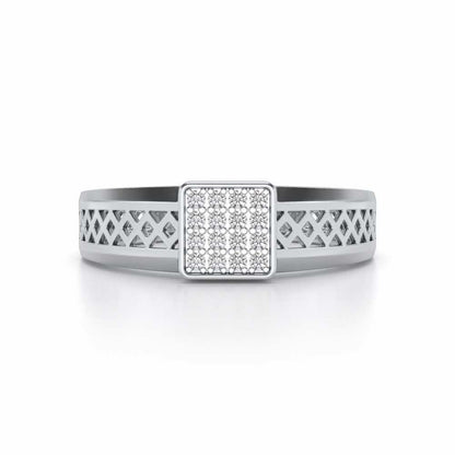 Supreme Lustor Silver Ring For Men - White Gold - Image 4
