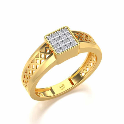 Supreme Lustor Silver Ring For Men - Yellow Gold - Image 1