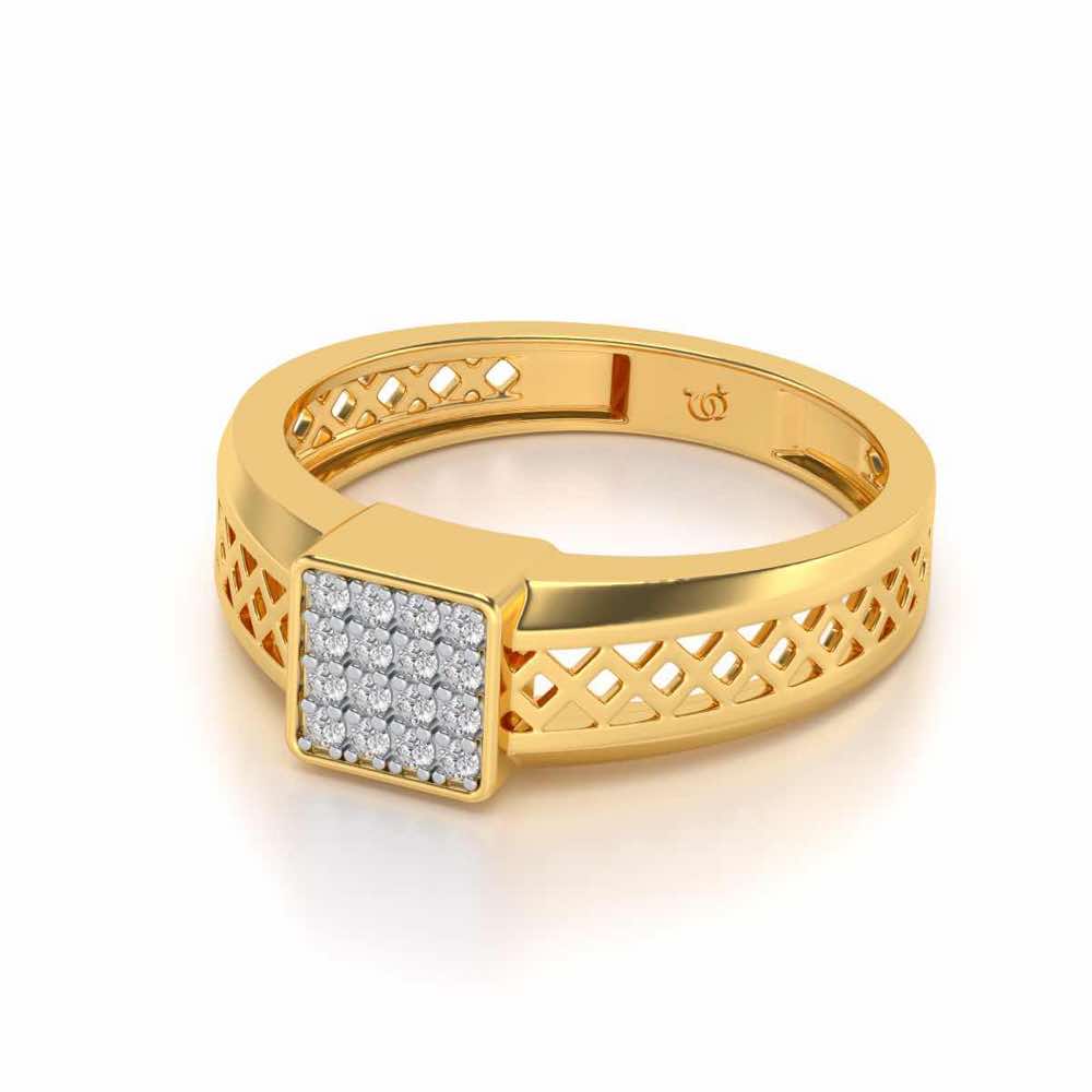 Supreme Lustor Silver Ring For Men - Yellow Gold - Image 2