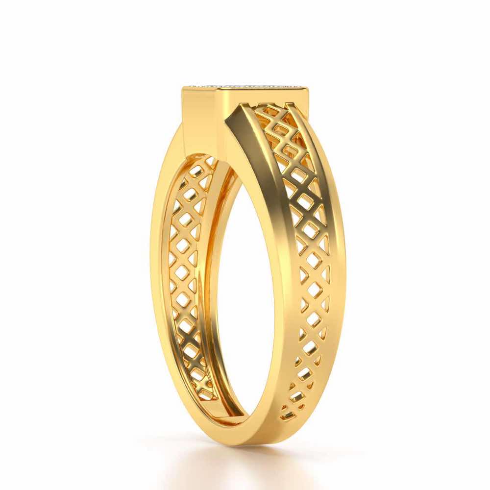 Supreme Lustor Silver Ring For Men - Yellow Gold - Image 3