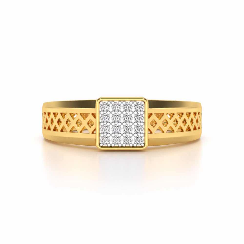 Supreme Lustor Silver Ring For Men - Yellow Gold - Image 4