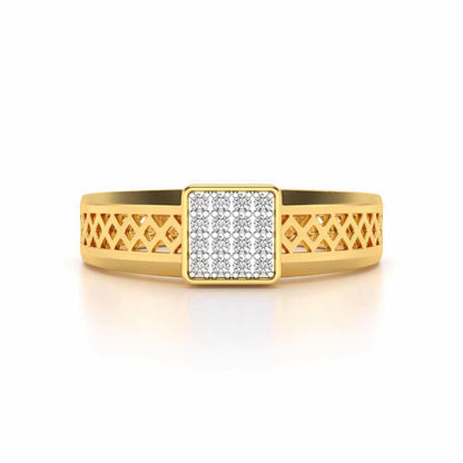Supreme Lustor Silver Ring For Men - Yellow Gold - Image 4
