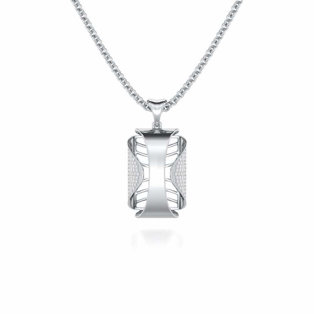 Surmayi Silver Pendant - White Gold - Image 1