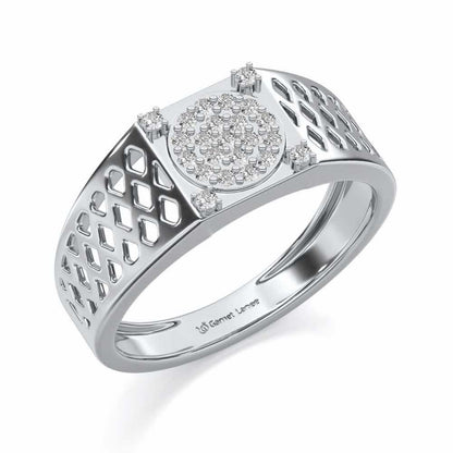 Surreal Silver Ring For Men - White Gold - Image 1