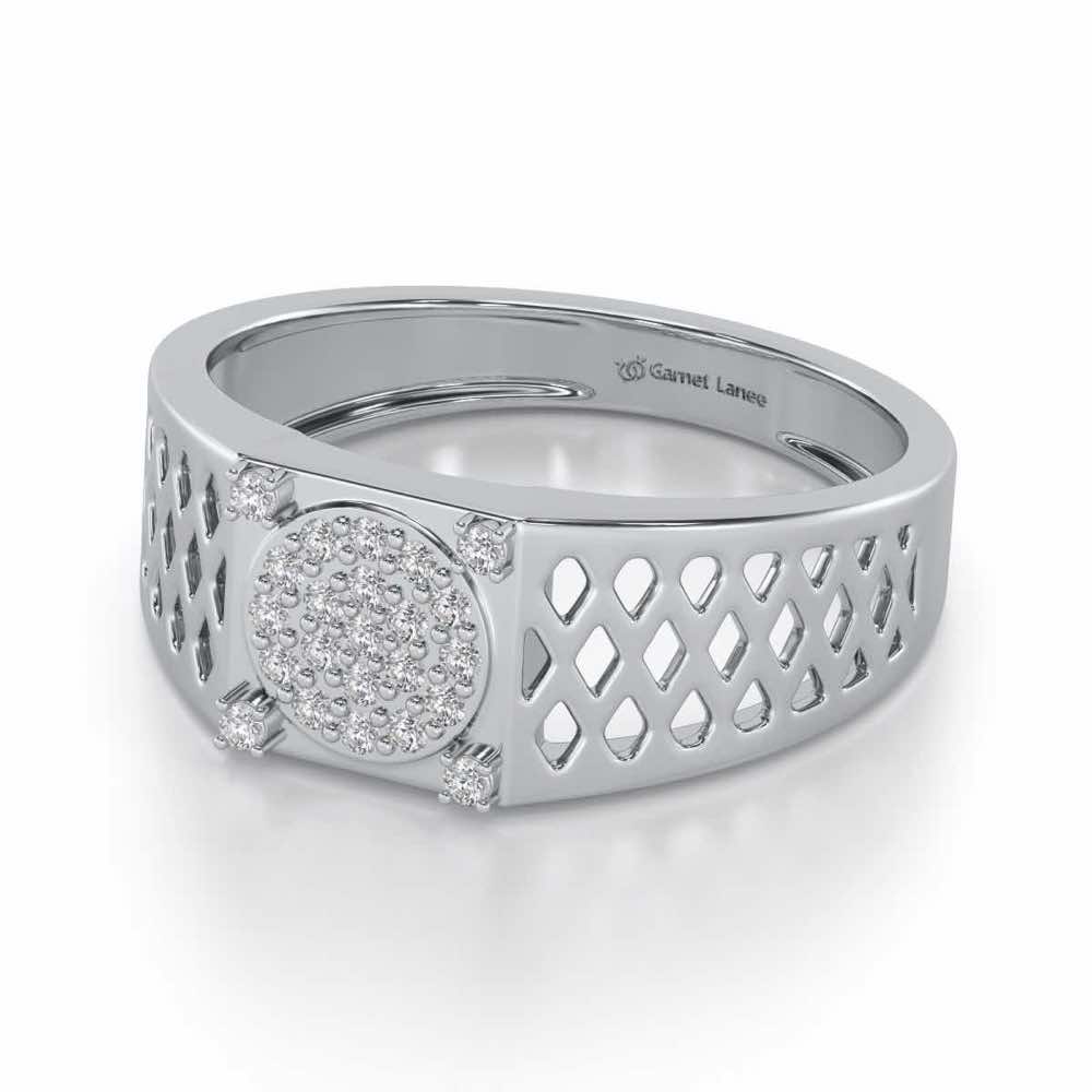 Surreal Silver Ring For Men - White Gold - Image 2
