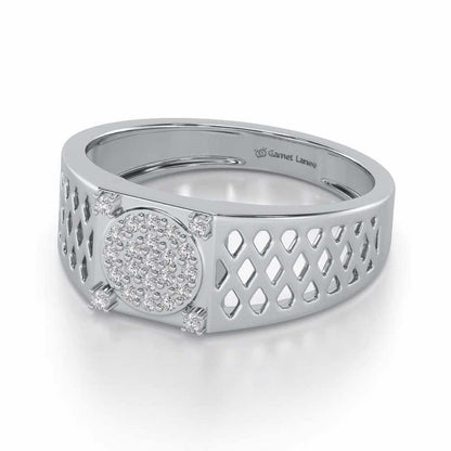 Surreal Silver Ring For Men - White Gold - Image 2
