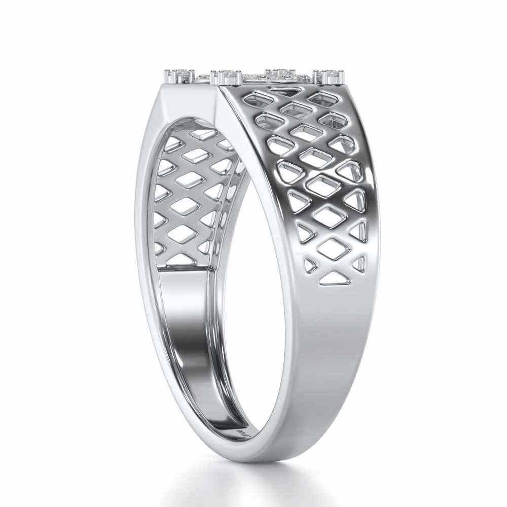 Surreal Silver Ring For Men - White Gold - Image 3