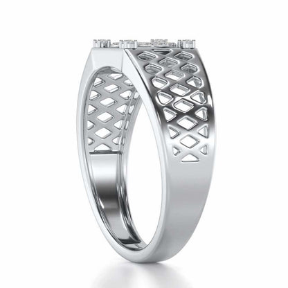Surreal Silver Ring For Men - White Gold - Image 3