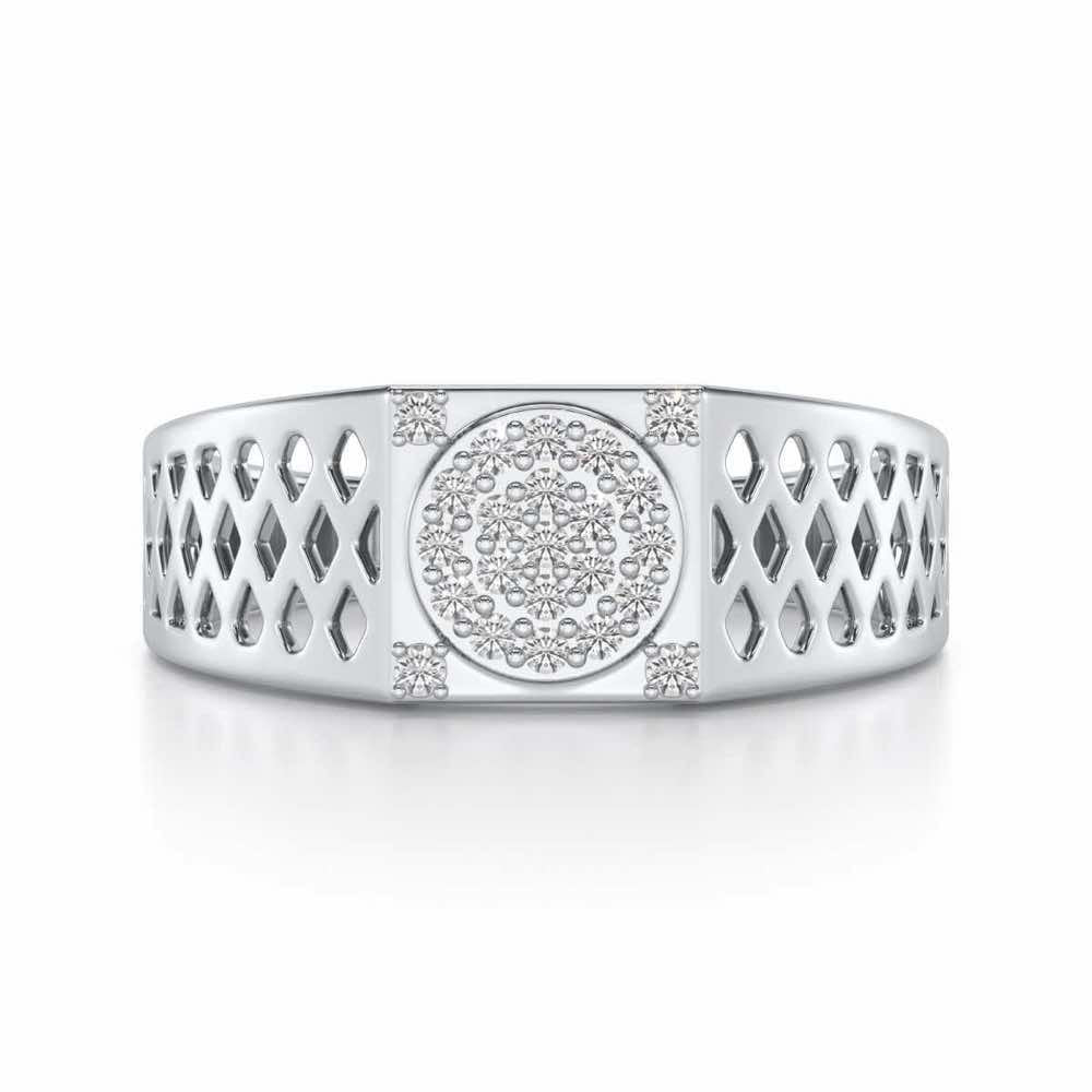 Surreal Silver Ring For Men - White Gold - Image 4