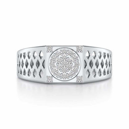 Surreal Silver Ring For Men - White Gold - Image 4