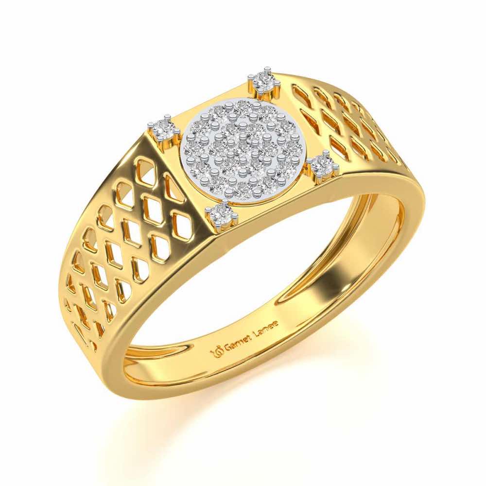 Surreal Silver Ring For Men - Yellow Gold - Image 1