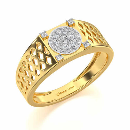 Surreal Silver Ring For Men - Yellow Gold - Image 1