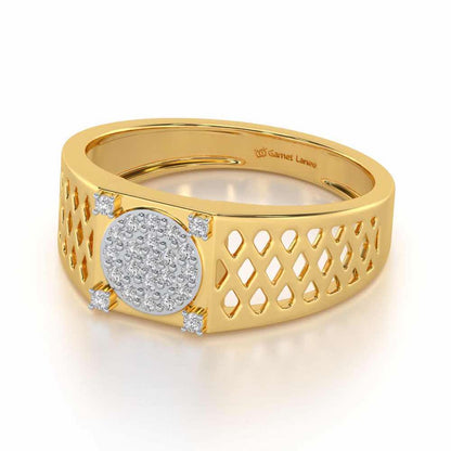 Surreal Silver Ring For Men - Yellow Gold - Image 2