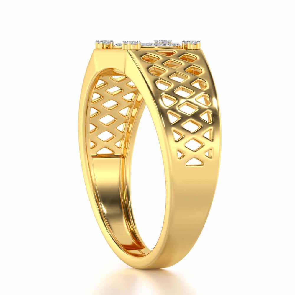Surreal Silver Ring For Men - Yellow Gold - Image 3