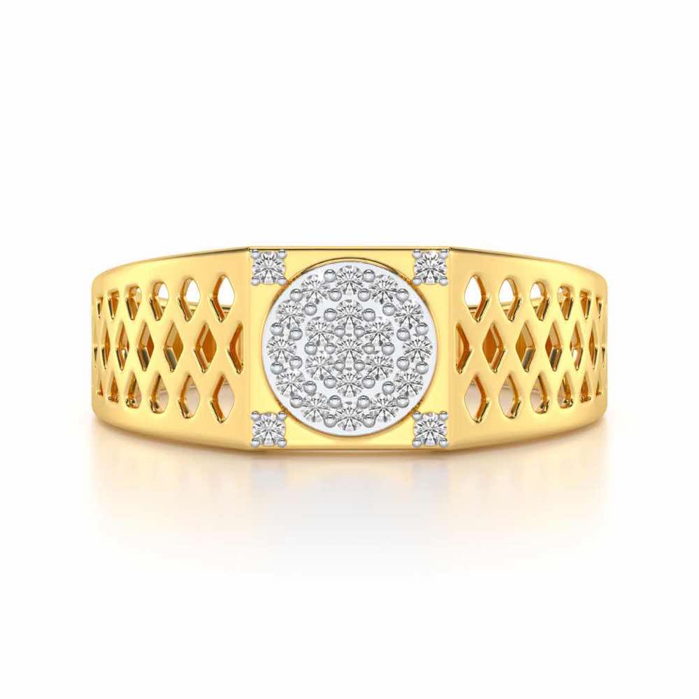 Surreal Silver Ring For Men - Yellow Gold - Image 4