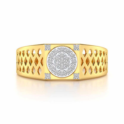 Surreal Silver Ring For Men - Yellow Gold - Image 4