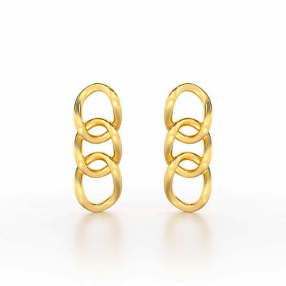 Surreal Twnining Silver Earrings - Yellow Gold - Image 1