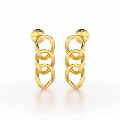 Surreal Twnining Silver Earrings - Yellow Gold - Image 2