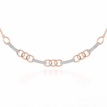 Surreal Twnining Silver Necklace - Rose Gold - Image 1