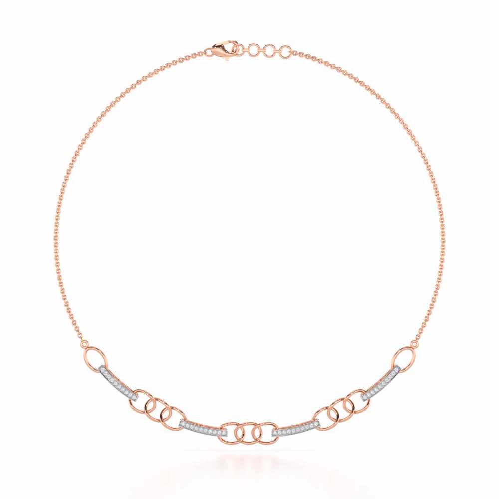 Surreal Twnining Silver Necklace - Rose Gold - Image 2