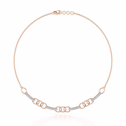 Surreal Twnining Silver Necklace - Rose Gold - Image 2