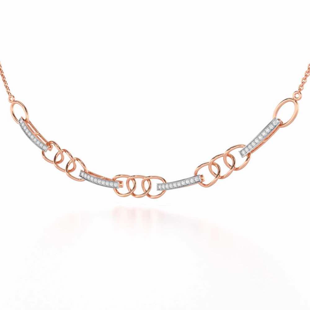 Surreal Twnining Silver Necklace - Rose Gold - Image 3