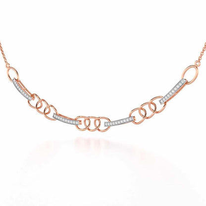 Surreal Twnining Silver Necklace - Rose Gold - Image 3